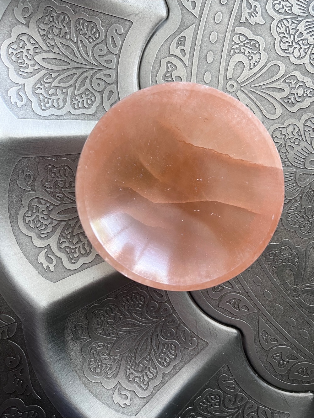 Small pink selenite bowl